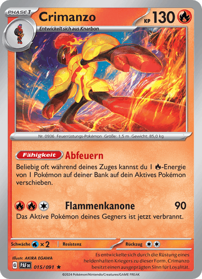 Crimanzo 015/091 Paldeas Schicksale Pokémon Karte