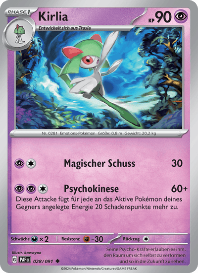 Kirlia 028/091 Paldeas Schicksale Pokémon Karte