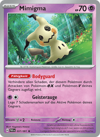 Mimigma 037/091 Paldeas Schicksale Pokémon Karte
