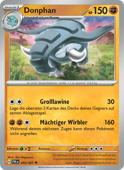 Donphan 049/091 Paldeas Schicksale Pokémon Karte
