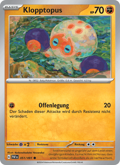 Klopptopus 051/091 Paldeas Schicksale Pokémon Karte