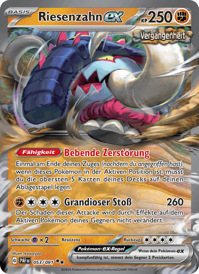 Riesenzahn-ex 053/091 Paldeas Schicksale Pokémon Karte