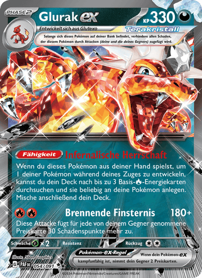 Glurak-ex 054/091 Paldeas Schicksale Pokémon Karte