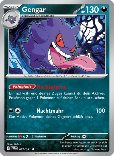 Gengar 057/091 Paldeas Schicksale Pokémon Karte
