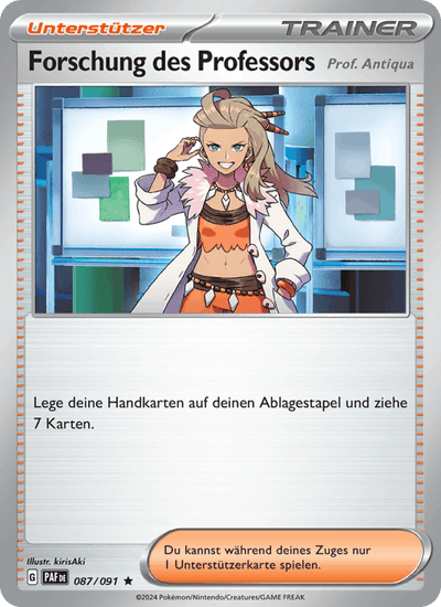 Forschung des Professors 087/091 Paldeas Schicksale Pokémon Karte