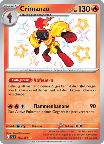 Crimanzo 115/091 Paldeas Schicksale Pokémon Karte
