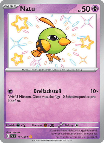 Natu 151/091 Paldeas Schicksale Pokémon Karte