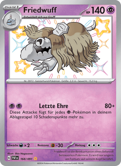 Friedwuff 168/091 Paldeas Schicksale Pokémon Karte