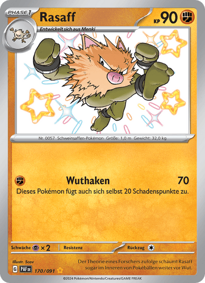 Rasaff 170/091 Paldeas Schicksale Pokémon Karte