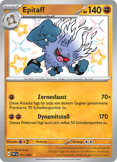 Epitaff 171/091 Paldeas Schicksale Pokémon Karte