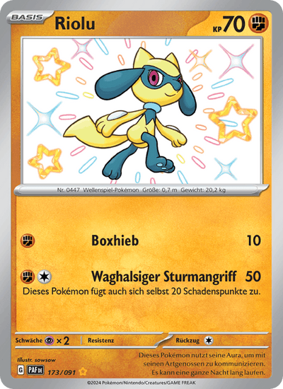 Riolu 173/091 Paldeas Schicksale Pokémon Karte