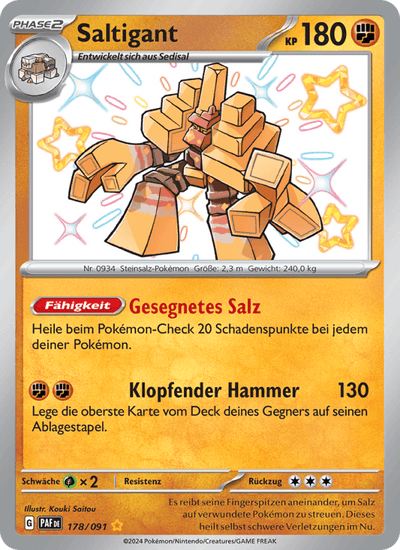 Saltigant 178/091 Paldeas Schicksale Pokémon Karte