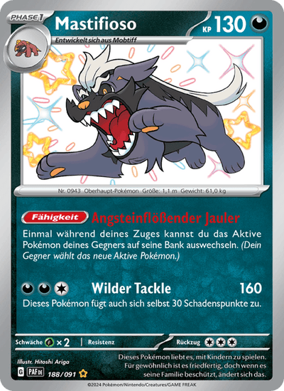 Mastifioso 188/091 Paldeas Schicksale Pokémon Karte