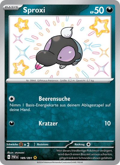 Sproxi 189/091 Paldeas Schicksale Pokémon Karte