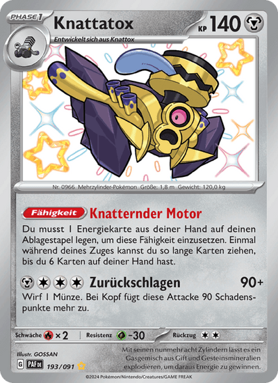 Knattatox 193/091 Paldeas Schicksale Pokémon Karte