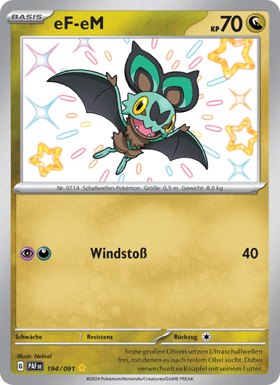 eF-eM 194/091 Paldeas Schicksale Pokémon Karte