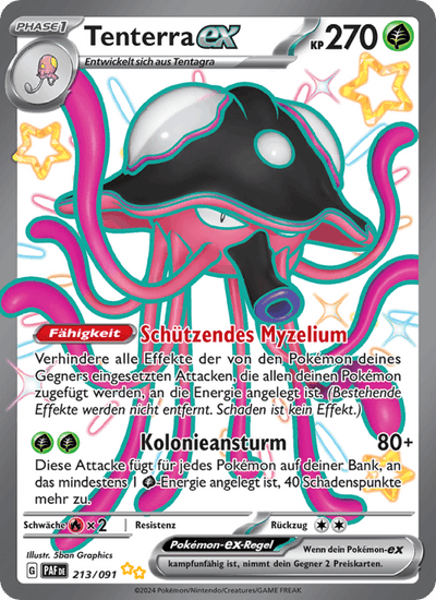 Tenterra-ex 213/091 Paldeas Schicksale Pokémon Karte