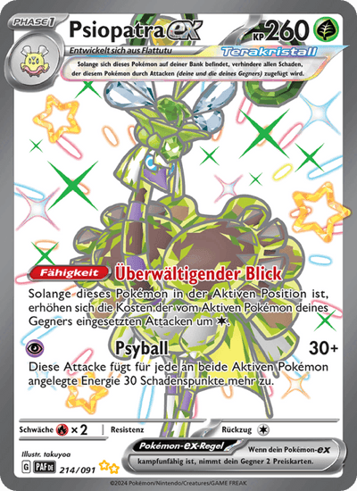 Psiopatra-ex 214/091 Paldeas Schicksale Pokémon Karte