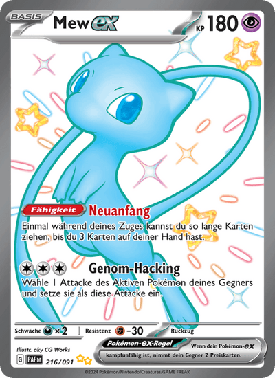 Mew-ex 216/091 Paldeas Schicksale Pokémon Karte