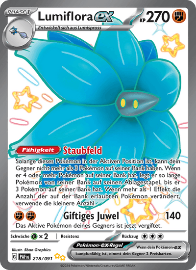 Lumiflora-ex 218/091 Paldeas Schicksale Pokémon Karte