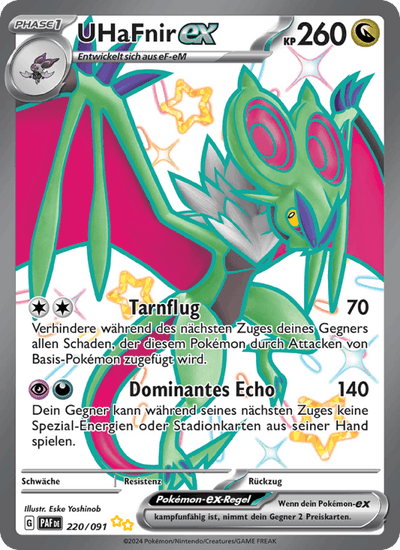 UHaFnir-ex 220/091 Paldeas Schicksale Pokémon Karte