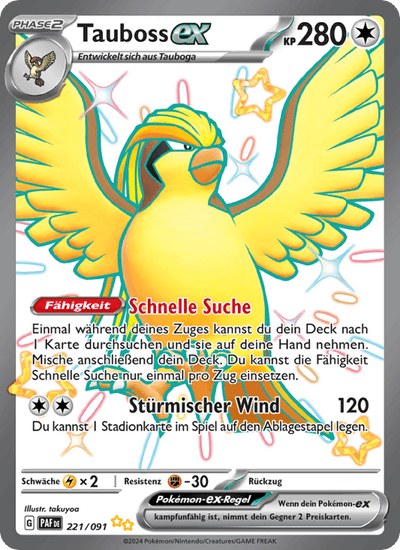 Tauboss-ex 221/091 Paldeas Schicksale Pokémon Karte