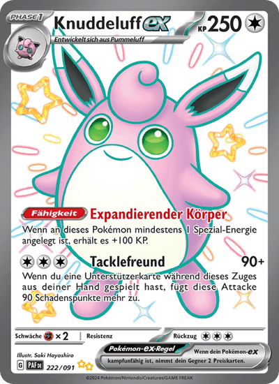 Knuddeluff-ex 222/091 Paldeas Schicksale Pokémon Karte