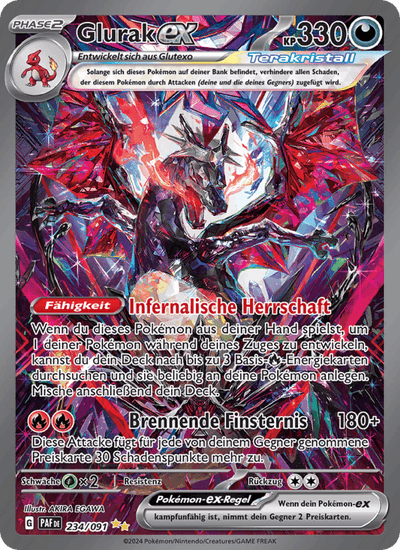 Glurak-ex 234/091 Paldeas Schicksale Pokémon Karte