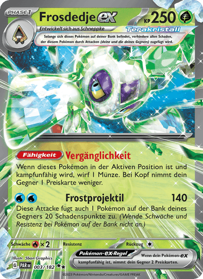 Frosdedje-ex 003/182 Paradoxrift Pokémon Karte