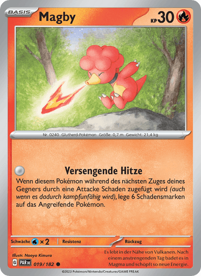 Magby 019/182 Paradoxrift Pokémon Karte
