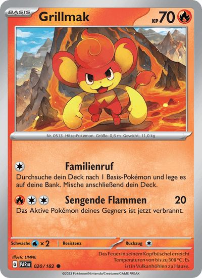 Grillmak 020/182 Paradoxrift Pokémon Karte