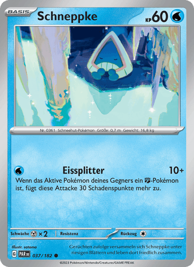 Schneppke 037/182 Paradoxrift Pokémon Karte