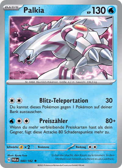 Palkia 040/182 Paradoxrift Pokémon Karte