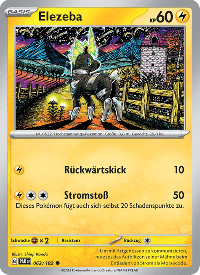 Elezeba 062/182 Paradoxrift Pokémon Karte