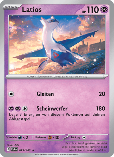 Latios 073/182 Paradoxrift Pokémon Karte