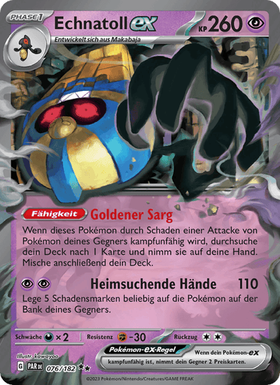 Echnatoll-ex 076/182 Paradoxrift Pokémon Karte