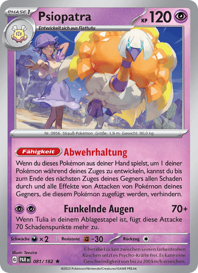 Psiopatra 081/182 Paradoxrift Pokémon Karte