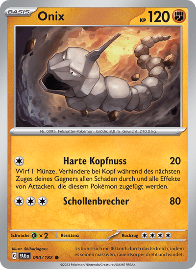 Onix 090/182 Paradoxrift Pokémon Karte