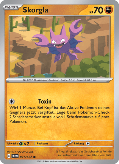 Skorgla 091/182 Paradoxrift Pokémon Karte