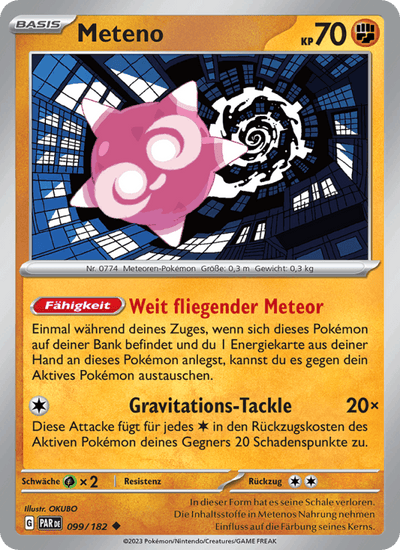 Meteno 099/182 Paradoxrift Pokémon Karte