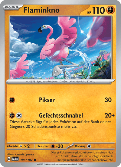 Flaminkno 106/182 Paradoxrift Pokémon Karte