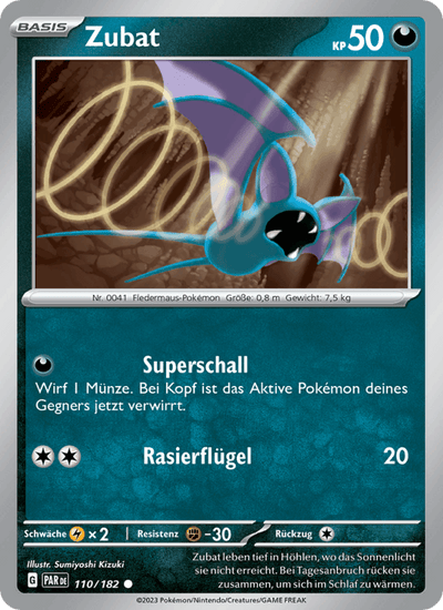 Zubat 110/182 Paradoxrift Pokémon Karte