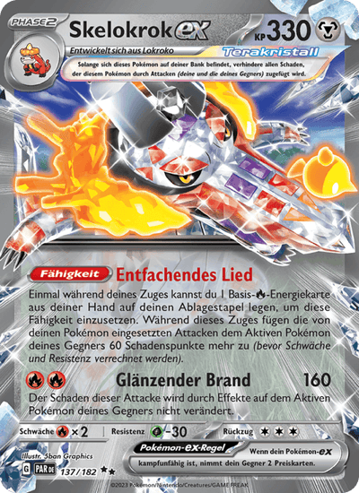 Skelokrok-ex 137/182 Paradoxrift Pokémon Karte