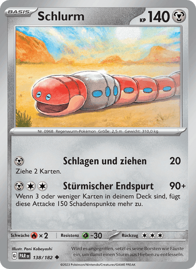 Schlurm 138/182 Paradoxrift Pokémon Karte