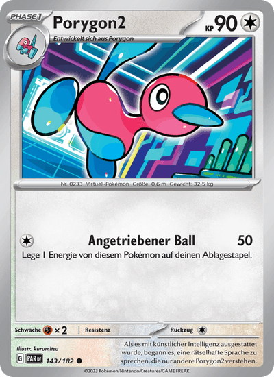 Porygon2 143/182 Paradoxrift Pokémon Karte