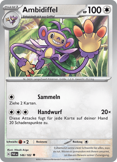 Ambidiffel 146/182 Paradoxrift Pokémon Karte