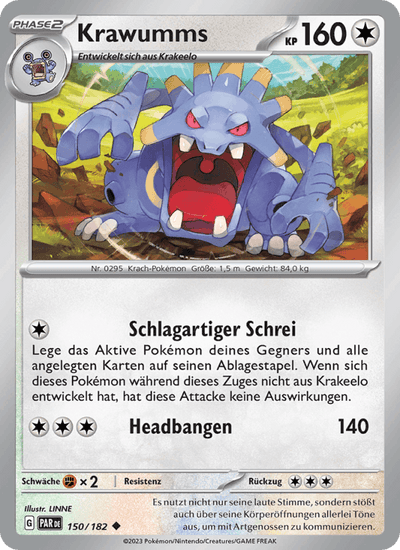 Krawumms 150/182 Paradoxrift Pokémon Karte