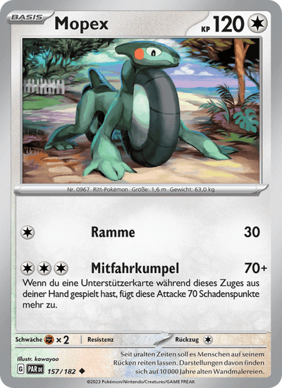 Mopex 157/182 Paradoxrift Pokémon Karte