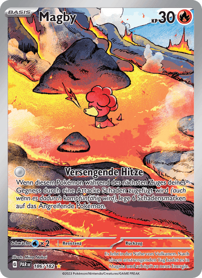 Magby 186/182 Paradoxrift Pokémon Karte