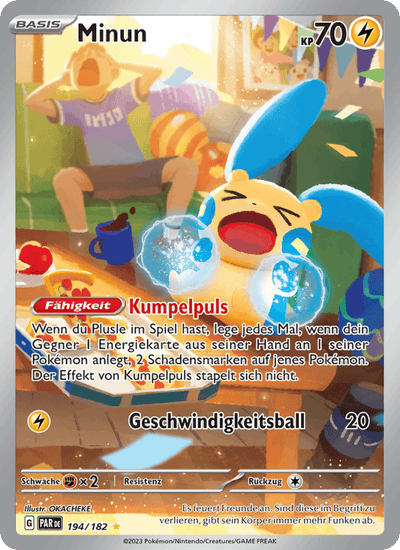 Minun 194/182 Paradoxrift Pokémon Karte